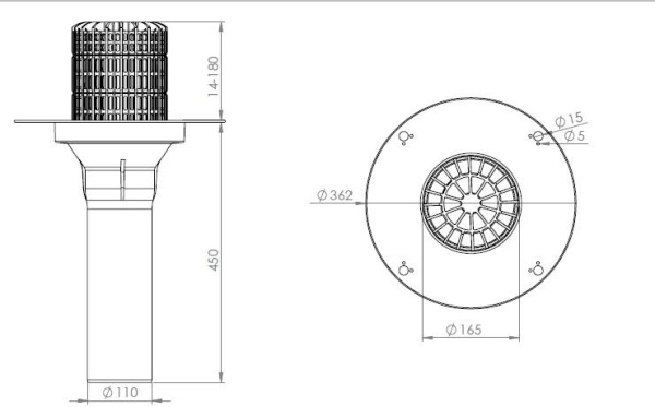 Воронка кровельная FACHMANN V-PVC