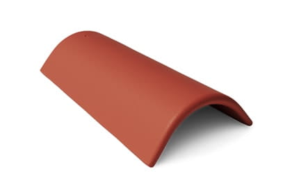 Черепица цементно-песчаная коньковая с зажимом конька BRAAS Франкфурт Вишня