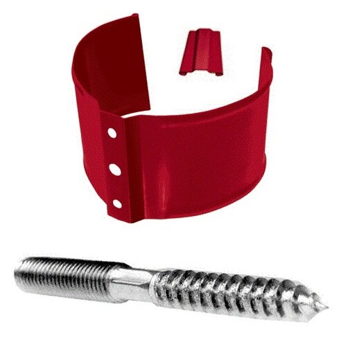 Хомут трубы Grand Line 125/90 RAL 3005 на кирпич