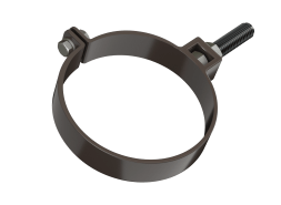 Хомут трубы универсальный ТЕХНОНИКОЛЬ ПВХ 125/82, с дюбелем L=180 мм, темно-коричневый
