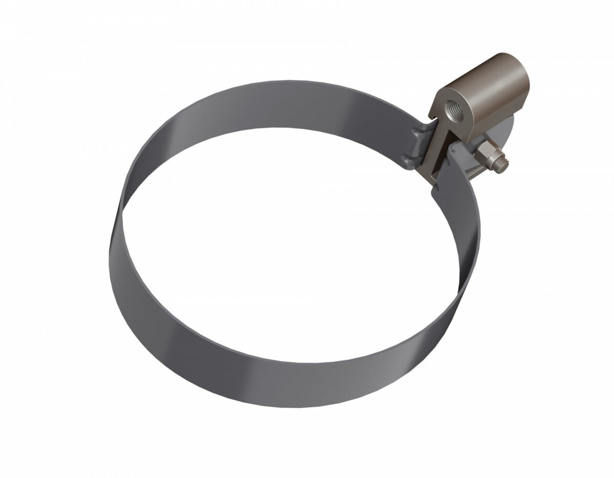 Хомут трубы металлический ТЕХНОНИКОЛЬ Оптима ПВХ 120/80, дюбель L=140, серый