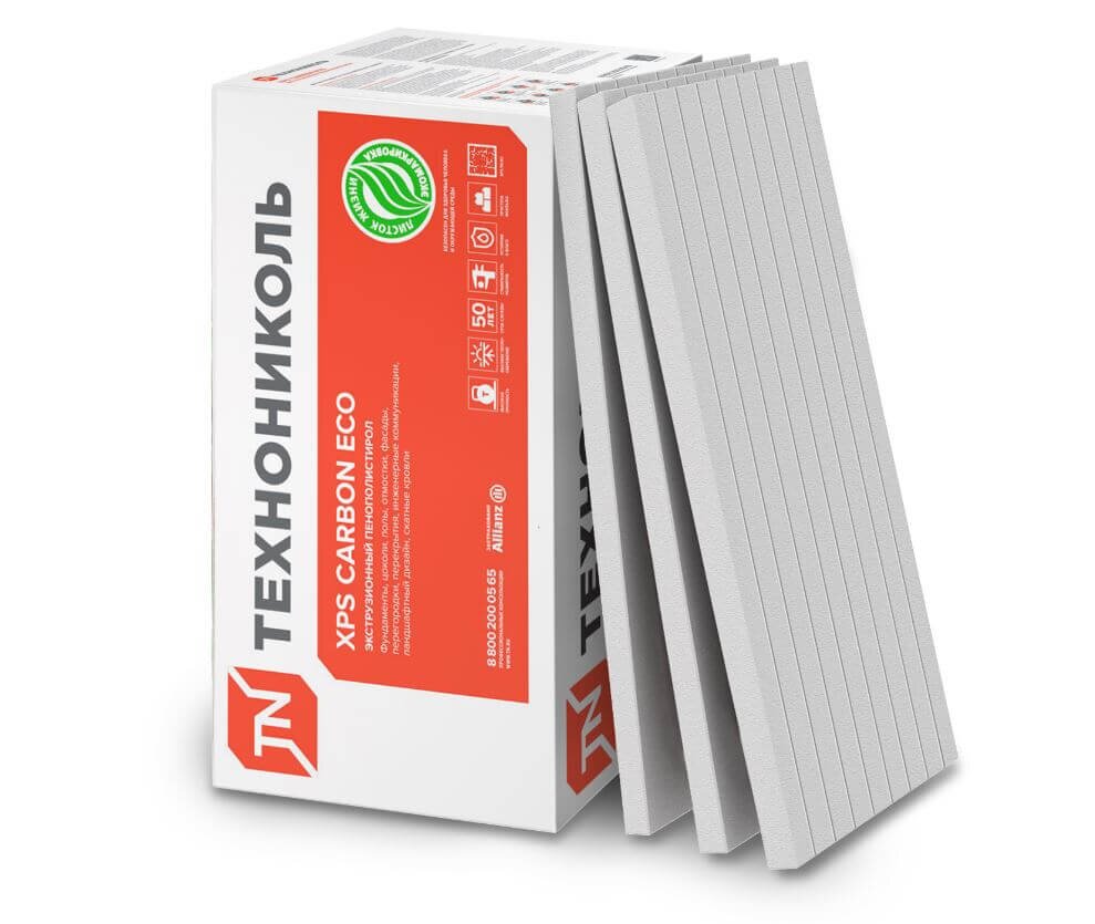 Экструзионный пенополистирол (XPS) ТЕХНОНИКОЛЬ Carbon Eco FAS/2 S/1 1180х580х100 мм, L-кромка, фрезерованный с микроканавками, 4 шт
