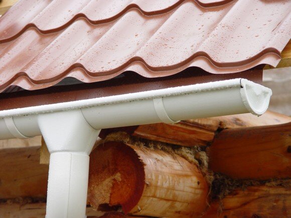 Жёлоб водосточный Grand Line 125/90 RAL 9003 полукруглый