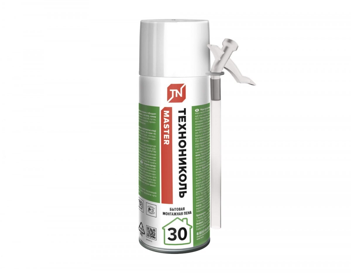 Пена монтажная ТЕХНОНИКОЛЬ MASTER 30 бытовая 520 ml