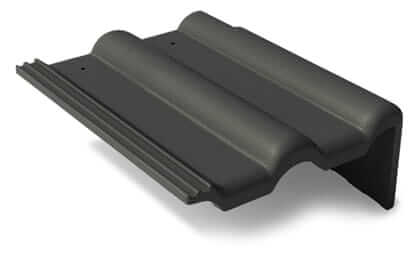 Черепица цементно-песчаная боковая BRAAS Франкфурт черный правая