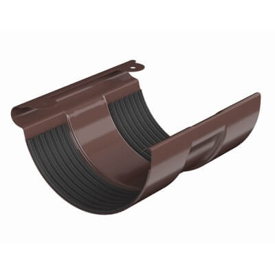 ТЕХНОНИКОЛЬ Металлическая водосточная система Стандарт, соединитель желоба, коричневый