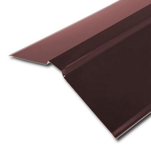 Планка конька плоского GRAND LINE 130х30х130х0,45 мм PE-foil RAL 3005