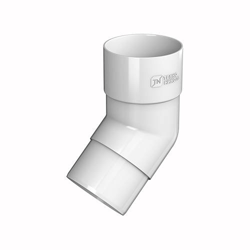 Колено трубы ТЕХНОНИКОЛЬ ПВХ 125/82, 135°, белый