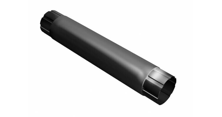 Труба круглая соединительная Grand Line 125/90 D=90 1000 Gr-double RAL 9005