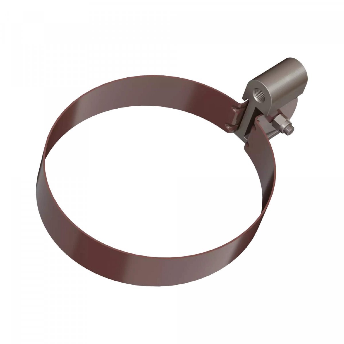 Металл ТН ПВХ ОПТИМА Хомут трубы металлический L=140, коричневый, шт.