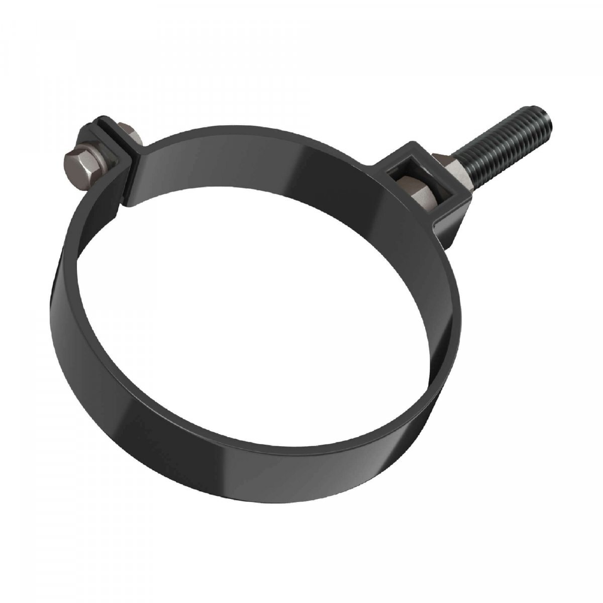 Хомут трубы металлический ТЕХНОНИКОЛЬ ПВХ 125/82, дюбель L=180, черный