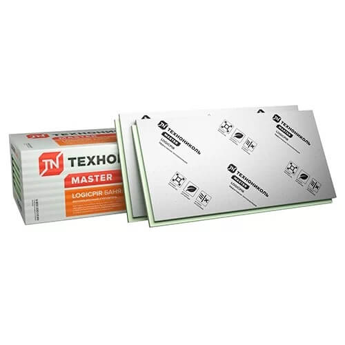 Плита теплоизоляционная LOGICPIR Баня ТЕХНОНИКОЛЬ Ф/Ф 1190х590х40 мм, L-кромка