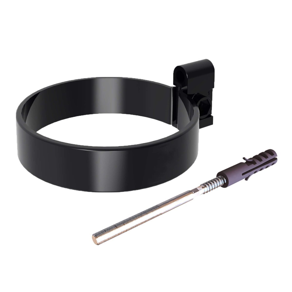 Хомут трубы универсальный ТЕХНОНИКОЛЬ МАКСИ 152/100, дюбель L=140, антрацит