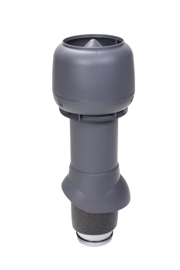 Выход вентиляционный изолированный с колпаком Vilpe D=125/ИЗ/500 7015 серый