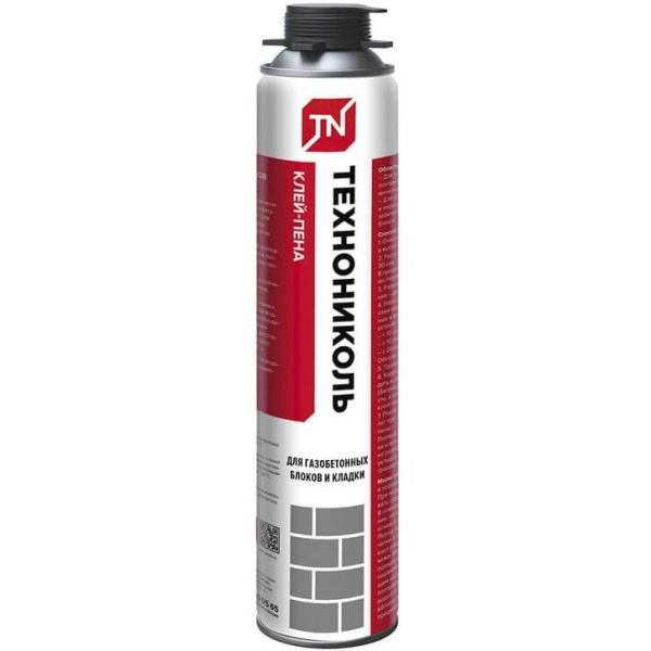 Клей-пена ТЕХНОНИКОЛЬ для газобетонных блоков и кладки 900 г, 12 шт
