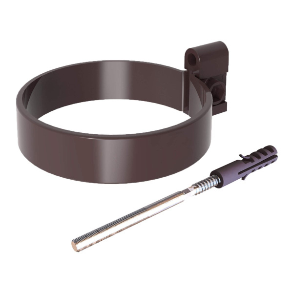 Хомут трубы универсальный ТЕХНОНИКОЛЬ МАКСИ 152/100, дюбель L=140, коричневый