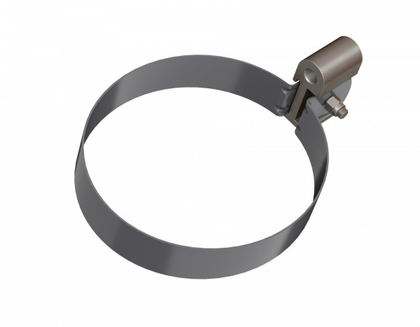 Хомут трубы металлический ТЕХНОНИКОЛЬ Оптима ПВХ 120/80, дюбель L=140, серый