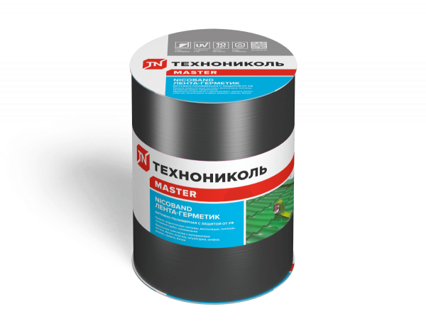 Лента самоклеящаяся Nicoband, 3 м х 15 см, темно-серый