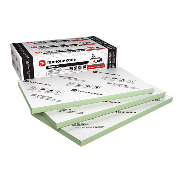 Плита теплоизоляционная LOGICPIR Полы ФЛ/ФЛ Г4 1200х600х20 мм