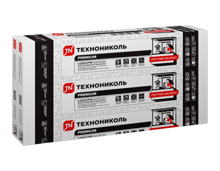 Плита теплоизоляционная LOGICPIR Балкон ТЕХНОНИКОЛЬ Ф/Ф 190х590х30 мм, L-кромка