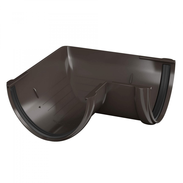 Угол желоба ТЕХНОНИКОЛЬ ПВХ 125/82, 90°, темно-коричневый