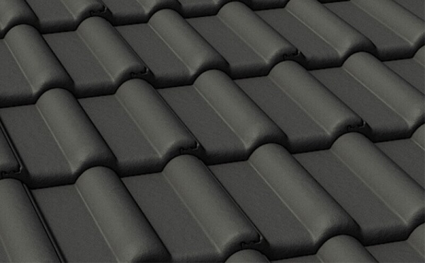 Черепица цементно-песчаная половинчатая BRAAS Франкфуртская черная