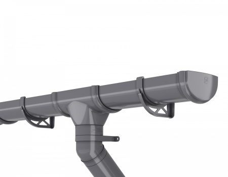 Труба водосточная ТЕХНОНИКОЛЬ Оптима ПВХ 120/80, 3 м, серый