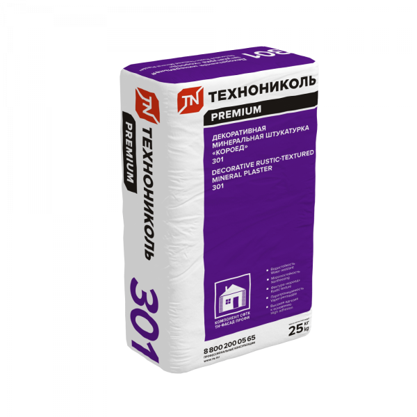Декоративная минеральная штукатурка ТЕХНОНИКОЛЬ 301 &quot;короед&quot; (2 mm)
