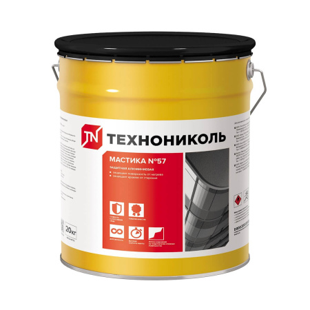 Мастика защитная алюминиевая ТЕХНОНИКОЛЬ № 57, 20 кг