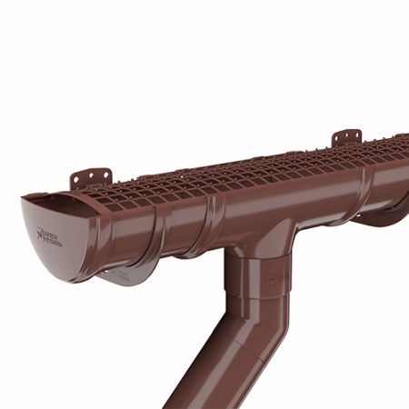 Труба водосточная ТЕХНОНИКОЛЬ ПВХ 125/82, 1,5 м, коричневый