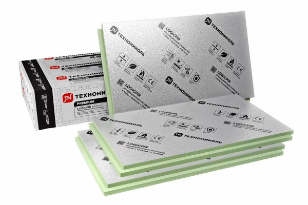 Плита теплоизоляционная LOGICPIR Балкон ТЕХНОНИКОЛЬ Ф/Ф 1200х600х30 мм