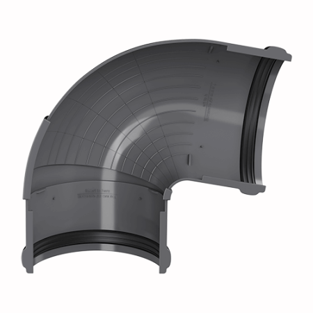 Угол желоба регулируемый ТЕХНОНИКОЛЬ ПВХ 125/82, 90°-150°, серый