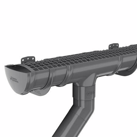 Труба водосточная ТЕХНОНИКОЛЬ ПВХ 125/82, 1,5 м, серый