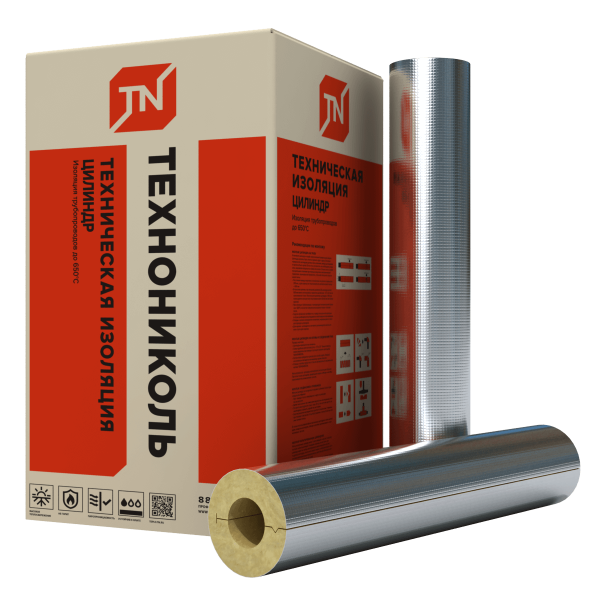 Цилиндр минераловатный ТЕХНО 80 ФА 1200х32х30 1 сегмент