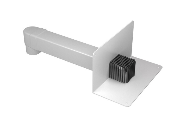 Воронка парапетная ТЕХНОНИКОЛЬ ПВХ 100х100 650 мм с отводом и листоуловителем