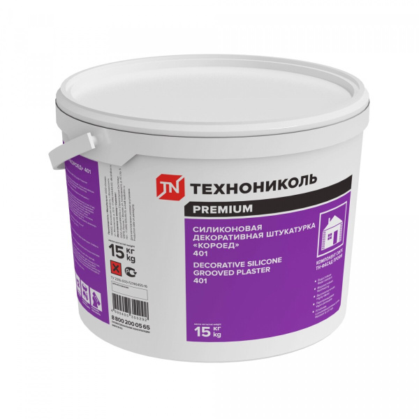 Силиконовая декоративная штукатурка ТЕХНОНИКОЛЬ 401 короед 2 мм IV цветовая группа