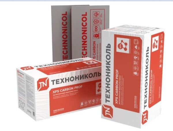 Экструзионный пенополистирол (XPS) ТЕХНОНИКОЛЬ Carbon Prof 1180х580х40 мм, L-кромка, 10 шт